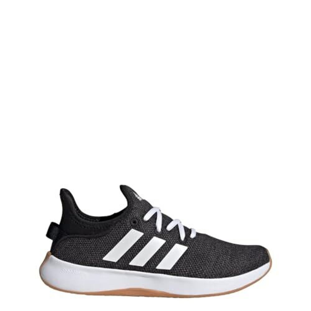 adidas Women's Cloudfoam Pure Sneaker, Black/White/Grey, 9.5 - Used